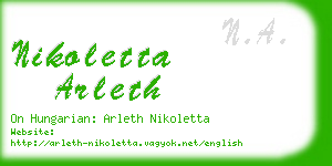 nikoletta arleth business card